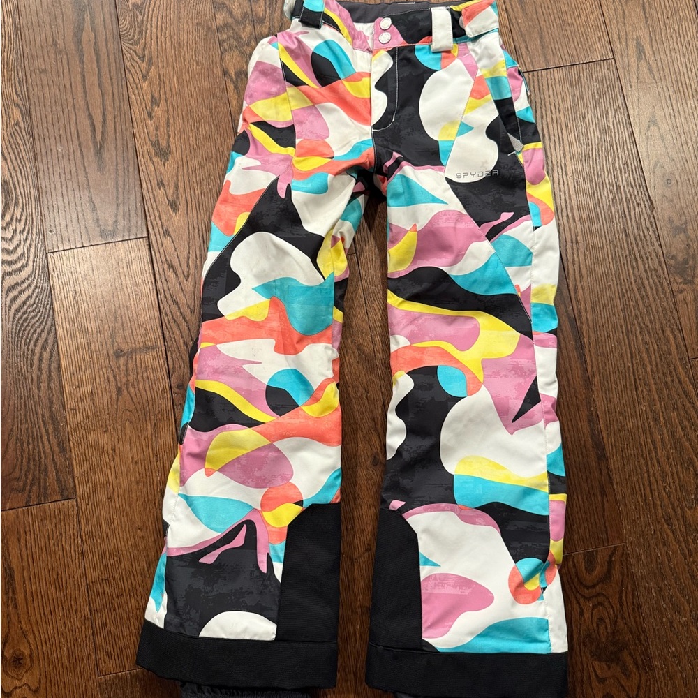 Spyder Kids' Colorful Patterned Ski Snow Pants Size 10